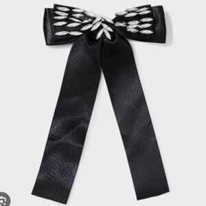 A New Day Black Bow Barrette w/ Rhinestones - NWT
